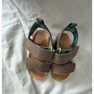 Wonder Nation Toddler Sandals Sz 6 Brown Adjustable Straps Kids Footbed Open Toe